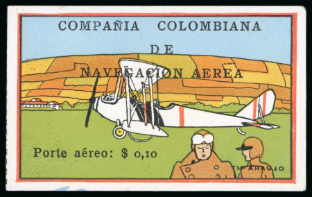 Stamp of Colombia » Airmails 1920, 10c Plane at Rest and Pilot Foreground, unused