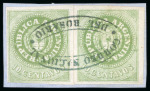 Stamp of Argentina » General issues 1862, 10c green, two singles with mainly very good