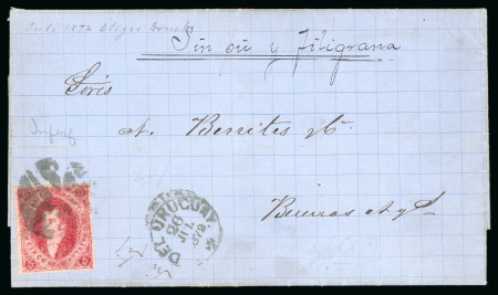 Stamp of Argentina » General issues 1872, Eighth Printing, 5c carmine rose, on cover