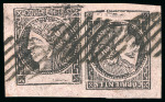 Stamp of Argentina » Corrientes 1875, (3c) rose-lilac, tête-bêche pair used