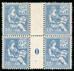 Stamp of France » Émissions à partir de 1900 1900, Type Mouchon 25 centimes bleu, Y&T n°114 **