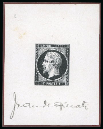 Stamp of France » Empire 1853-1862 1853, Empire non dentelé 1 franc, Y&T n°18 faux de