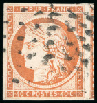 Stamp of France » Type Cérès de 1849-1850 1850, Cérès non dentelé 40 centimes orange, Y&T