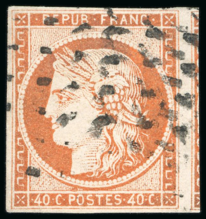 Stamp of France » Type Cérès de 1849-1850 1850, Cérès non dentelé 40 centimes orange, Y&T