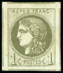 Stamp of France » Emission de Bordeaux 1870 1870, Émission de Bordeaux 1 centime olive, Y&T n°39B