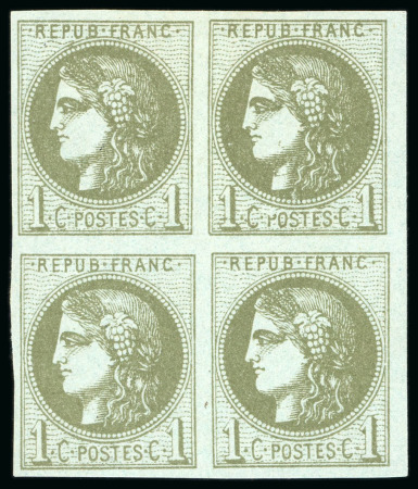 Stamp of France » Emission de Bordeaux 1870 1870, Émission de Bordeaux 1 centime olive, Y&T n°39C