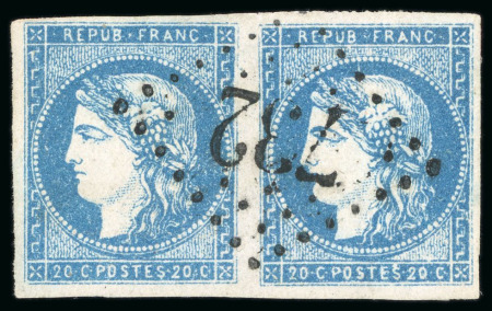 Stamp of France » Emission de Bordeaux 1870 1870, Émission de Bordeaux 20 centimes bleu, Y&T n°44B