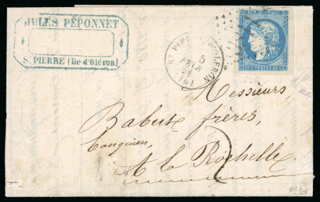 Stamp of France » Emission de Bordeaux 1870 1870, Émission de Bordeaux 20 centimes bleu, Y&T n°44B