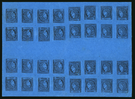 Stamp of Argentina » Corrientes 1871, (3c) dark blue, complete sheet unused
