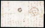 Stamp of Great Britain 1840, 1d black pl.7 HH, with good margins all around, tied to 1840 (Sep 19) entire from Liverpool to Manchester
