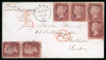 Stamp of Great Britain 1858 envelope from Leap (Ireland) to Sweden with strip