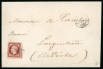 Stamp of France » Empire 1853-1862 1853, Empire non dentelé 1 franc carmin, Y&T n°18