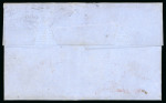 Stamp of Great Britain 1867-80 6d lilac pl.8 (without hyphen) in two wing marginal pairs and 4d vermilion pl.11 tied to 1869 (May 8) entire sent registered from Manchester to Uruguay 