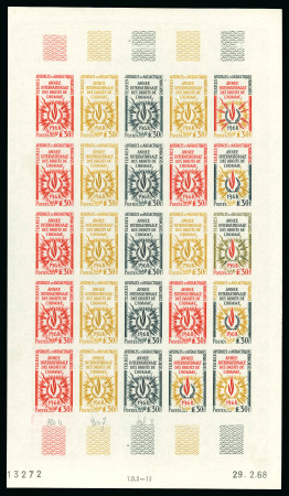 Stamp of Colonies françaises » TAAF 1968, 30 francs Année internationale, Y&T n°27, feuille