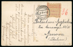 Stamp of Germany » German Empire 1923 (Aug 31) Postcard to Genoa, franked with "Taxe/percue" label with red pencil "36"
