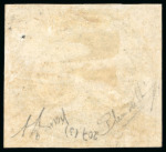 Stamp of Brazil 1843, 30r black, worn impression, mint