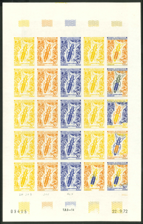 Stamp of Colonies françaises » TAAF 1973, 15, 22 et 35 francs Insectes, Y&T n°49/51, jeu