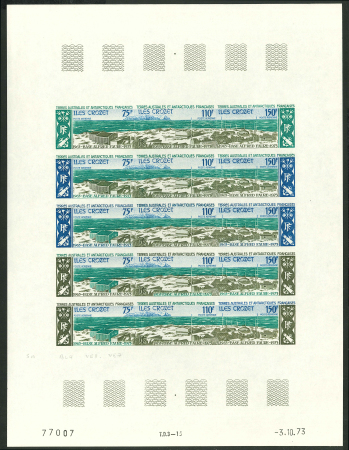 Stamp of Colonies françaises » TAAF 1973, 75, 110 et 150 francs Triptyque 10ème anniversaire