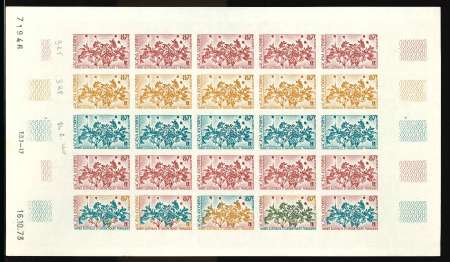 Stamp of Colonies françaises » TAAF 1974, 61 et 87 francs Flore, Y&T n°52/53, jeu de 2