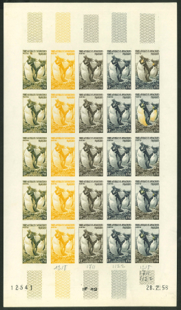 Stamp of Colonies françaises » TAAF 1956, 50 centimes Manchots gorfous de l'Archipel des