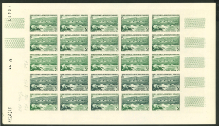 Stamp of Colonies françaises » TAAF 1956, 5 francs Otarie et baraquements des Îles Saint-Paul