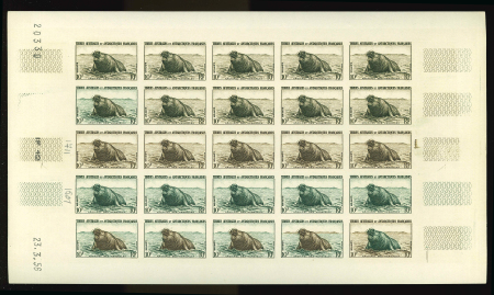 Stamp of Colonies françaises » TAAF 1956, 10 francs Éléphants de mer de l'Archipel des