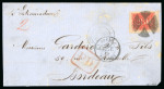 Stamp of Brazil 1854-61, 280r red, an appealing pair of items including rare vertical strip of three