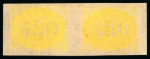 Stamp of Brazil 1854-61, 430r yellow, pair mint