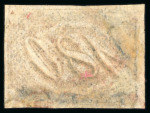 Stamp of Brazil 1845, 180r black, fine impression, two single used examples