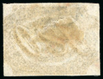 Stamp of Brazil 1845, 180r black, fine impression, two single used examples