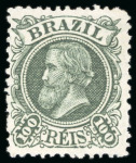 Stamp of Brazil 1881, "Small Heads", including the 50r with o.g., the 100r without gum