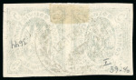 Stamp of Bolivia 1867, 5c green, pair and irregular block of 30 used