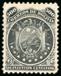 Stamp of Bolivia 1868-69, 500c black, nine stars, mint