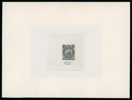 Stamp of Bolivia 1869, 500c black, eleven stars, die proof in black on card