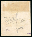 Stamp of Uruguay 1856, 1r vermilion, an excellent example from the lower