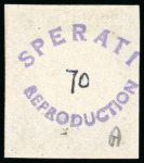 Stamp of Uruguay 1856, "Diligencia" group of five Sperati" examples,