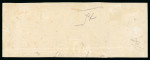 Stamp of Uruguay 1866, 15c on 10c ocher, bottom right corner horizontal block of 12
