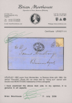 Stamp of Uruguay 1864, 10c ochre, on cover tied by "sunburst over ribbon"