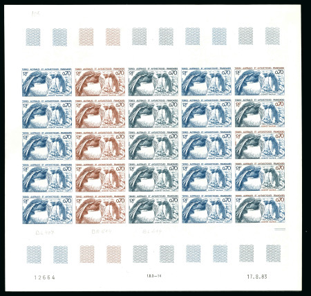 Stamp of Colonies françaises » TAAF 1984, 70 centimes Gorfou sauteur et 60 centimes Phoque