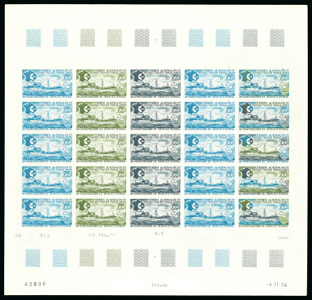 Stamp of Colonies françaises » TAAF 1974, 75 francs 25ème anniversaire du service postal,