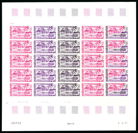 Stamp of Colonies françaises » TAAF 1977, 1 franc Océanologie, Y&T n°70, feuille complète