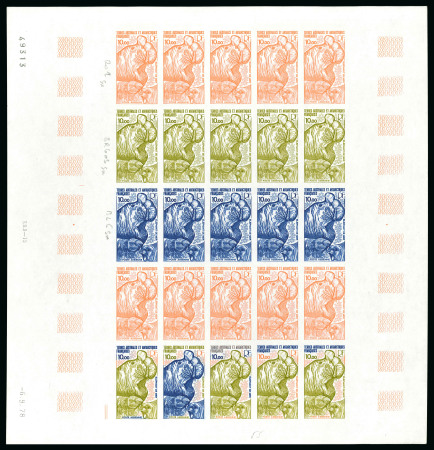 Stamp of Colonies françaises » TAAF 1978, 10 francs Éléphant de mer, Y&T PA 55, feuille