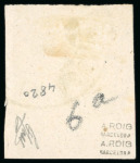 Stamp of Paraguay 1878, 5c on 3r black, blue surcharge, used