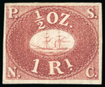 Stamp of Peru 1862 (October), Third Reprints, 1r dark rose and 2r dark blue