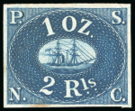 Stamp of Peru 1862 (October), Third Reprints, 1r dark rose and 2r dark blue