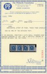 Stamp of Peru 1858, 1d blue, a large margined horizontal strip of four used