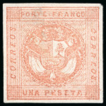 Stamp of Peru 1858 Issue, group of six items