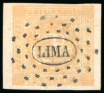 Stamp of Peru 1858 Issue, group of six items