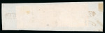 Stamp of Mexico 1856, 1/2r blue, "Mazatlan", strip of four on piece used at Sinaloa