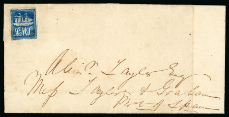 Stamp of Trinidad and Tobago » Trinidad 1847, (5c) blue, "Lady McLeod", on entire letter